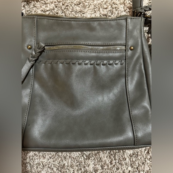 Sonoma Faux Leather Gray Crossbody Bag with Tassel - Picture 2 of 4